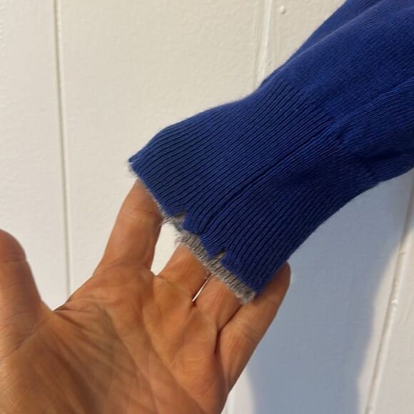 FATE Reversable Distressed Oversized Cardigan Small medium Gray Blue - Picture 6 of 15